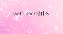 wehrbleck是什么意思 wehrbleck的中文翻译、读音、例句