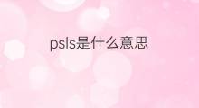 psls是什么意思 psls的中文翻译、读音、例句