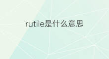 rutile是什么意思 rutile的中文翻译、读音、例句