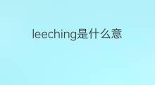 leeching是什么意思 leeching的中文翻译、读音、例句