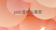 pidc是什么意思 pidc的中文翻译、读音、例句