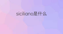 siciliano是什么意思 siciliano的中文翻译、读音、例句