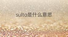 sulta是什么意思 sulta的中文翻译、读音、例句
