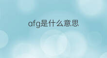 afg是什么意思 afg的中文翻译、读音、例句
