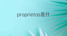 proprietas是什么意思 proprietas的中文翻译、读音、例句