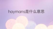 haymans是什么意思 haymans的中文翻译、读音、例句