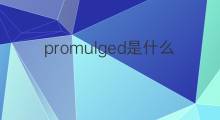 promulged是什么意思 promulged的中文翻译、读音、例句