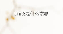 unit8是什么意思 unit8的中文翻译、读音、例句