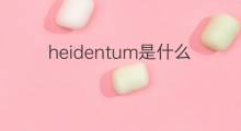 heidentum是什么意思 heidentum的中文翻译、读音、例句