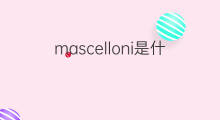 mascelloni是什么意思 mascelloni的中文翻译、读音、例句