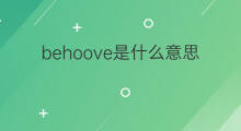 behoove是什么意思 behoove的中文翻译、读音、例句