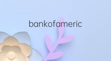 bankofamerica是什么意思 bankofamerica的中文翻译、读音、例句
