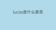 lucas是什么意思 lucas的中文翻译、读音、例句