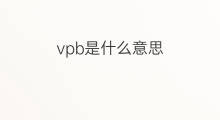vpb是什么意思 vpb的中文翻译、读音、例句