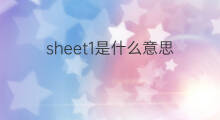 sheet1是什么意思 sheet1的中文翻译、读音、例句