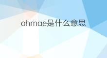 ohmae是什么意思 ohmae的中文翻译、读音、例句