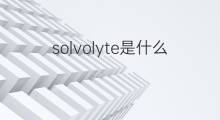 solvolyte是什么意思 solvolyte的中文翻译、读音、例句