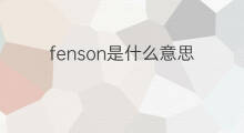 fenson是什么意思 fenson的中文翻译、读音、例句