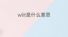 wlit是什么意思 wlit的中文翻译、读音、例句
