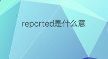 reported是什么意思 reported的中文翻译、读音、例句