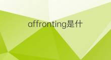 affronting是什么意思 affronting的中文翻译、读音、例句