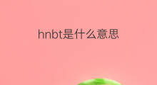 hnbt是什么意思 hnbt的中文翻译、读音、例句