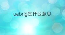 uebrig是什么意思 uebrig的中文翻译、读音、例句