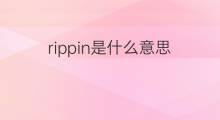 rippin是什么意思 rippin的中文翻译、读音、例句