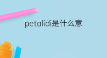 petalidi是什么意思 petalidi的中文翻译、读音、例句