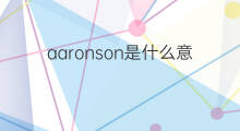 aaronson是什么意思 英文名aaronson的翻译、发音、来源