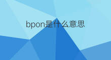 bpon是什么意思 bpon的中文翻译、读音、例句
