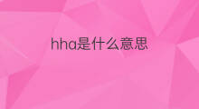 hha是什么意思 hha的中文翻译、读音、例句