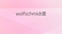 wolfschmidt是什么意思 wolfschmidt的中文翻译、读音、例句