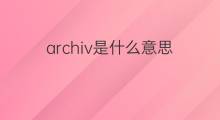 archiv是什么意思 archiv的翻译、读音、例句、中文解释