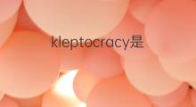 kleptocracy是什么意思 kleptocracy的翻译、读音、例句、中文解释