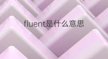 fluent是什么意思 fluent的翻译、读音、例句、中文解释