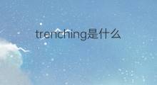 trenching是什么意思 trenching的翻译、读音、例句、中文解释