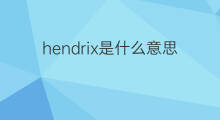 hendrix是什么意思 hendrix的翻译、读音、例句、中文解释