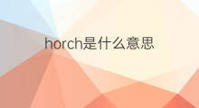 horch是什么意思 horch的翻译、读音、例句、中文解释