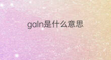 galn是什么意思 galn的翻译、读音、例句、中文解释