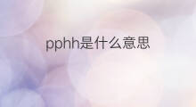 pphh是什么意思 pphh的翻译、读音、例句、中文解释