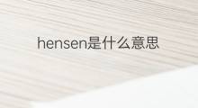 hensen是什么意思 hensen的翻译、读音、例句、中文解释
