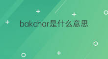 bakchar是什么意思 bakchar的翻译、读音、例句、中文解释