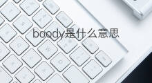 boody是什么意思 boody的翻译、读音、例句、中文解释