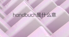 handbuch是什么意思 handbuch的翻译、读音、例句、中文解释