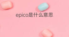 epico是什么意思 epico的翻译、读音、例句、中文解释