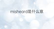 misheard是什么意思 misheard的中文翻译、读音、例句