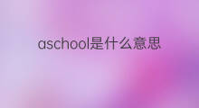 aschool是什么意思 aschool的中文翻译、读音、例句