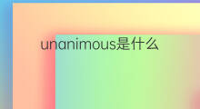 unanimous是什么意思 unanimous的中文翻译、读音、例句