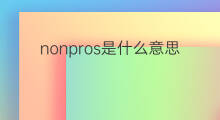 nonpros是什么意思 nonpros的中文翻译、读音、例句